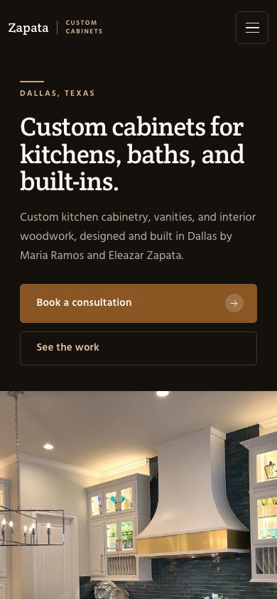 The new homepage on a phone